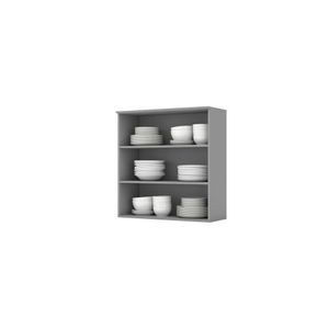 Armário Aéreo De Cozinha 80 Cm 2 Portas Com Vidro Amy Casa 812 Cinza