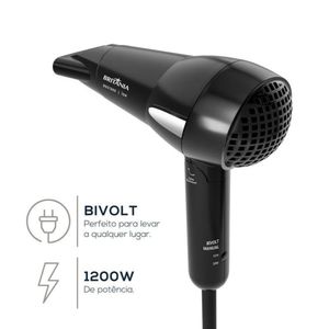Secador Britania Ion Tourmaline BSC1200 1200w Preto - Bivolt