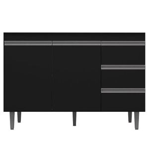 Balcão Gabinete Para Pia 120Cm 2 Portas Andréia Preto