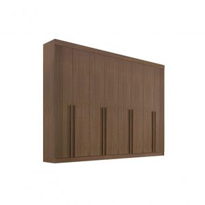 Guarda Roupa Casal 8 Portas Ripado 8 Gavetas Sem Pés Daymont - D' Doro Castanho-ripado