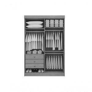 Guarda Roupa 4 Portas 3 Gavetas Sem Pés Colibri Plus - D' Doro Branco