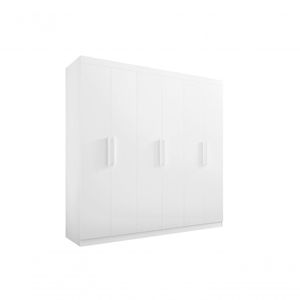 Guarda Roupa Casal Colibri 6 Portas 6 Gavetas Com Pés - D' Doro Branco