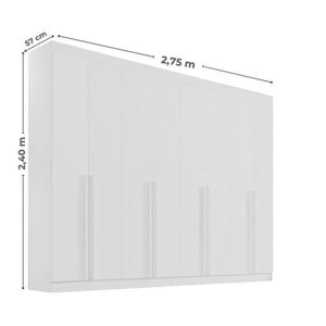 Guarda Roupa Casal 8 Portas Ripado 8 Gavetas Com Pés Daymont - D' Doro Cinamomo-ripado
