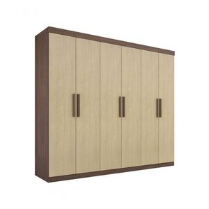 Guarda Roupa Casal Colibri 6 Portas 6 Gavetas Com Pés - D' Doro Castanho-linho