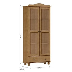 Armario Cristaleira Madeira Maciça 85 Cm 8932 Freijo Milani Store Freijo