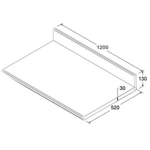 Tampo Para Balcão De Cozinha 120 Cm Cd405 Preto Dtall