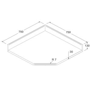 Tampo Obliquo Para Balcão De Cozinha 75 Cm Cd406 Riviera Dtall Riviera