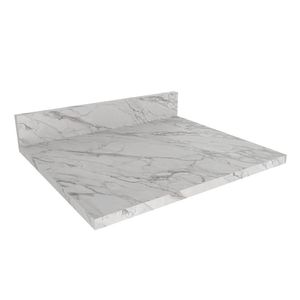 Tampo Para Balcao 60 Cm Marmore Branco Tecno Mobili Marmore