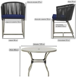 Mesa E 6 Cadeiras De Jantar Noronha Fendi E10 Trama  Preto