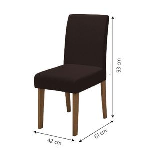 Conjunto de Mesa Sala de Jantar Miami com 4 Cadeiras Trieste Suede 1,20m Cedro-Off White-Chocola
