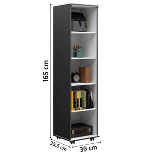Armário Multiuso Lavanderia Com Chave E Rodízios 1 Porta Lune Preto J&a Preto
