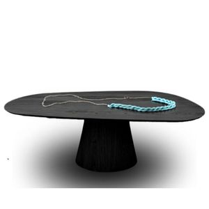 Mesa Oval Organica Em ébano 160x90