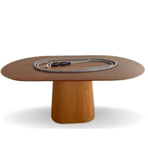 Mesa De Jantar Cone Retangular Arredondada 180x100cm Freijó