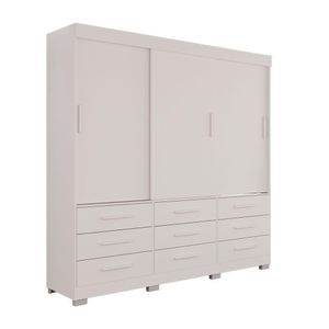 Guarda Roupa New Star 3 Portas 9 Gavetas Sem Espelho Salleto Branco