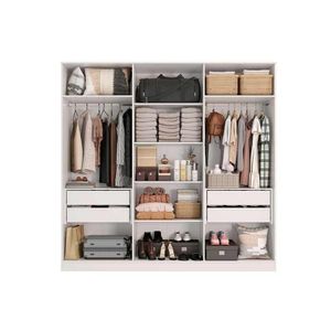 Guarda Roupa Closet Casal Adapt 2 Peças (1 Aberto + 1 Módulo Aberto) Qcm71 Branco - Kappesberg
