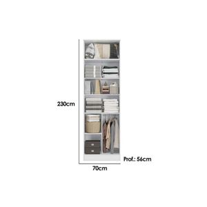 Guarda Roupa Closet Solteiro Aberto Arm71amdp Adapt S- Portas 230x70cm Nogueira - Kappesberg