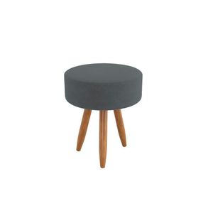 Kit 02 Cadeiras Poltronas Decorativas Com Puff Salão Balaqui Decor Cinza