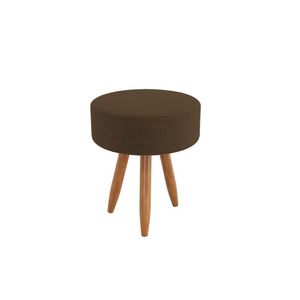 Kit 02 Cadeiras Poltronas Decorativas Com Puff Salão Balaqui Decor Marrom