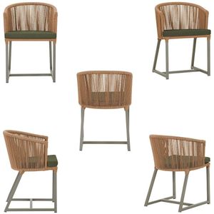 Mesa E 6 Cadeiras De Jantar Noronha Fendi E13 Trama Original Terra Cota