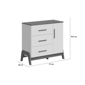 Quarto De Bebê Completo Guti Peças (1 Guarda Roupa + 1 Berço + 1 Cômoda) Branco-amendoa - Peroba