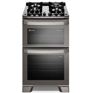 Fogão Electrolux FE4DC com Forno Duplo PerfectCook360 4 Queimadores Cinza 110V