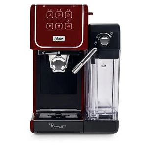 Compre Cafeteira Espresso Oster PrimaLatte Red e Ganhe Moedor de Café Oster Inox OMDR100