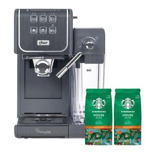 Compre Cafeteira Espresso Oster PrimaLatte Cinza e Ganhe 2 unidades de Café Starbucks House Blend Medium Roast 250g