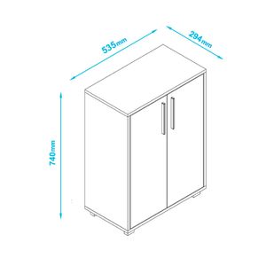 Armário em MDP com 2 Portas e 2 Prateleiras BRV Móveis - Branco