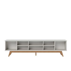 Bancada TV Decorativa Sala de Estar Queiroz Off White/Matte G73 - Gran Belo