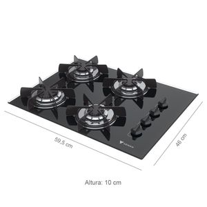 Cooktop a Gas 4 Bocas Venax Volare Preto