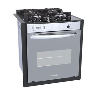 Fogao a Gas de Embutir 4 Bocas Venax Gaudi Prisma Vitreo EL Inox
