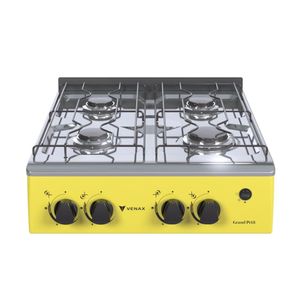 Fogao a Gas Portatil 4 Bocas Venax Grand Petit Vetro Amarelo