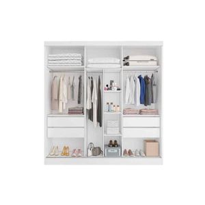 Guarda-roupa Solteiro Espelho 4 Gavetas 2,21m - Capri-branco - Bianchi Móveis