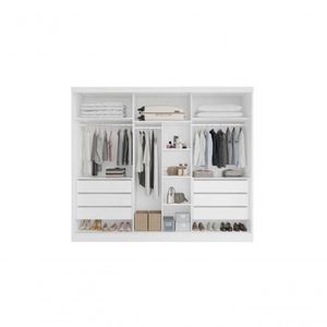 Guarda-roupa 3 Portas Espelhadas Mdf 6 Gavetas - Bergamo-branco - Bianchi Móveis