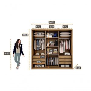 Guarda Roupa Casal 3 Portas 6 Gavetas Arezzo Plus-cumaru Móveis Novo Horizonte