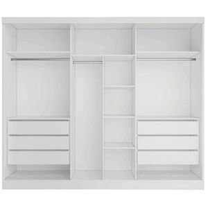 Guarda-roupa Casal Ripado 6 Portas 6 Gavetas - Siena-branco - Bianchi Móveis