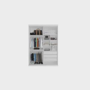 Guarda-roupa Solteiro Espelho 1,80m 100%mdf - Veneza-branco - Bianchi Móveis