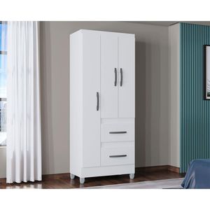 Guarda Roupa Capri Com 3 Portas E 2 Gavetas Poquema Branco