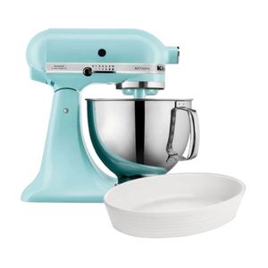 Compre Batedeira Planetária Kitchenaid Mineral Water KEA33CQ e Ganhe Assadeira Cerâmica Oval Branco A\CASA