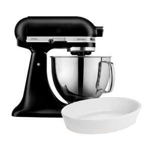 Compre Batedeira Planetária Kitchenaid Preta KEA30CP e Ganhe Assadeira Cerâmica Oval Branco A\CASA