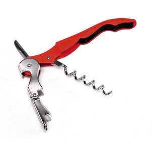 Saca-rolhas Inox Tradicional Vermelho
