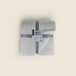 Edredom Sherpa Canelado Off White - A\CASA