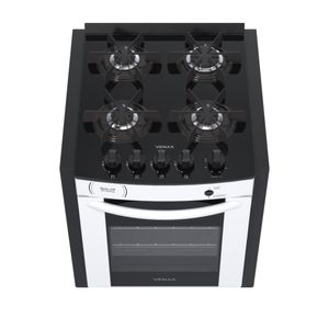 Fogao a Gas de Embutir 4 Bocas Venax Gaudi Prisma Vitreo Branco