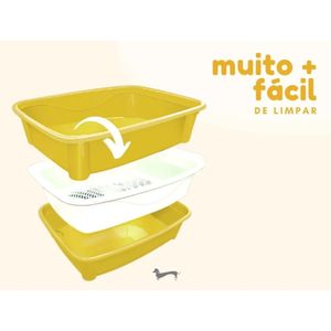 Banheira Caixa De Areia Higiênica Gatos 3 Peças Furacão Pet - Verde