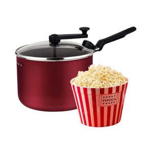 Compre Pipoqueira Loreto em Alumínio Vermelho Tramontina e Ganhe Bowl para Pipoca Melamina Vermelha A\CASA