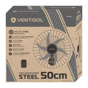Ventilador de Parede Ventisol Turbo 6 Steel 50cm
