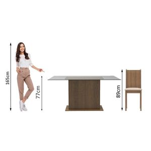 Kit Sala de Jantar Gales Rustic Mesa com 6 Cadeiras Madesa
