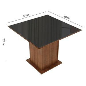 Sala de Jantar Moscou Plus Tampo de Vidro 4 Cadeiras Madesa