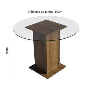 Conj. Mesa Tampo De Vidro 4 Cadeiras Rustic/lírio Bege
