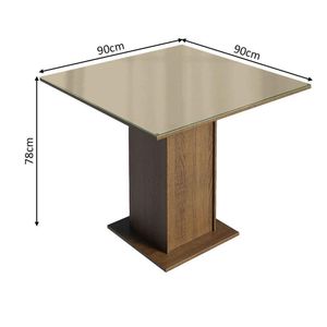 Conjunto Sala De Jantar Mesa Tampo De Vidro 4 Cadeiras Rustic/crema/bege Marrom